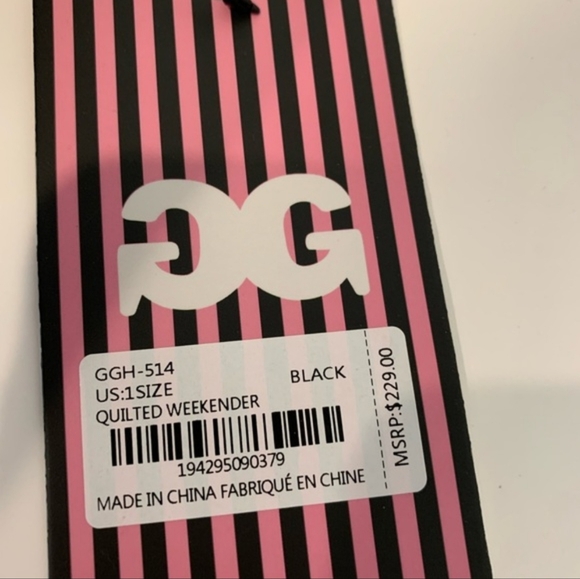 Gilda Paris Quilted Black Weekender Duffel Bag With Crossbody Strap, NWT - Picture 4 of 8